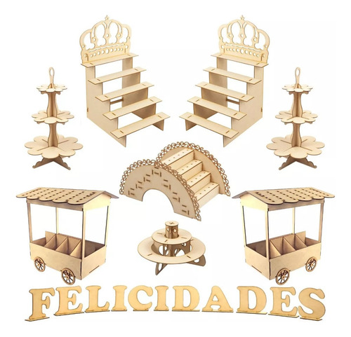 Muebles Para Mesa De Postres Y Dulces Xv Para Fiesta Kit A