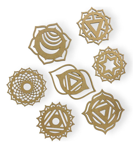 7 Chakras Reiki De 15 Cm X 15 Cm Mdf 3mm Mandalas Natural