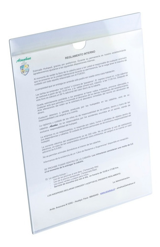 Porta Hojas Carta Vertical Acrilico 2mm (cinta Doble Cara)