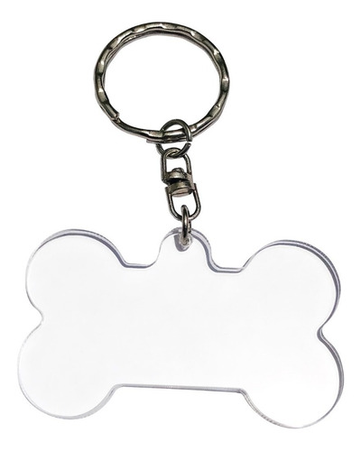 Llaveros Acrílico Forma Hueso, Pack 20 Piezas - 4.5x2 Cm 