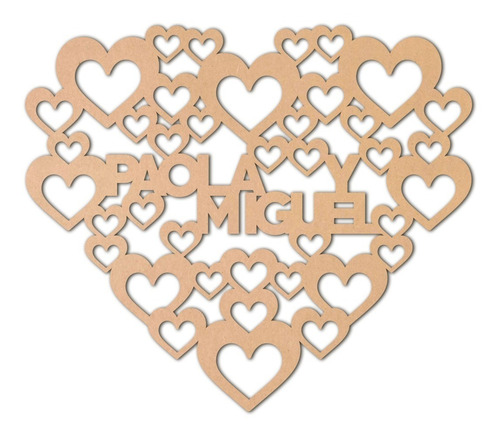 Cuadro Nombre Personalizado Love San Valentin - 50x43 Cm