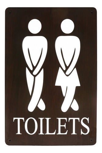 Anuncio Letrero Señalética  Baño Hombre Mujer - Triplay 3mm