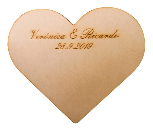 Corazon Firmas Personalizado Boda Recuerdo San Valentin Mdf