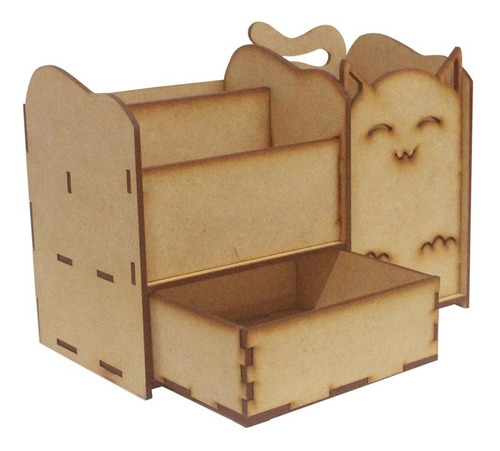 Organizador Lapicera Escritorio Gatito Mdf 3mm