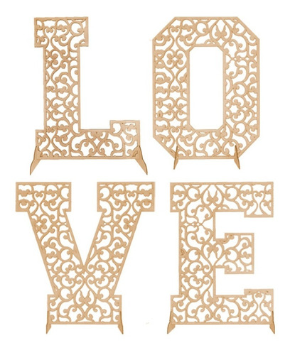 Letrero Love San Valentin Mdf Corte Laser 50 Cm 3mm