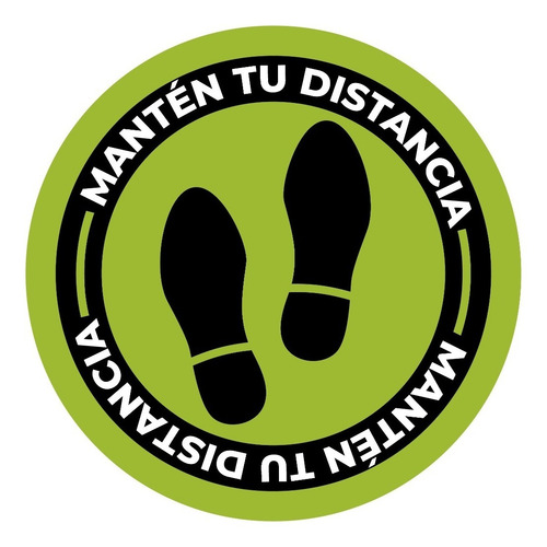 Calcomanías Piso Sana Distancia Uso Rudo 25cm - Pack 12