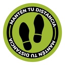 Calcomanías Piso Sana Distancia Uso Rudo 25cm - Pack 12