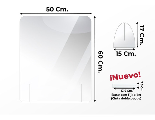 Mampara Protectora Para Escritorio Separador 60 Cm X 50 Cm