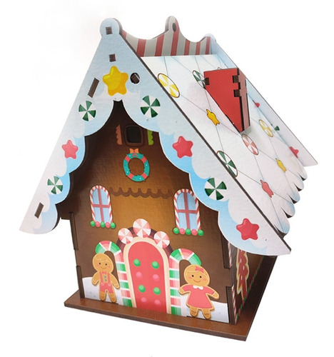 Casa Dulcero Adorno Navideño Jengibre Mdf