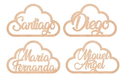 Kit 5 Nube Personalizadas Con Nombres 