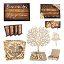 Kit Decoración Boda Arbol Cuadros Numero Mesa Caja Sobres