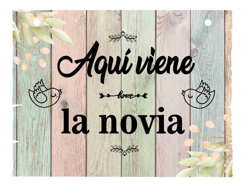 Letrero Cuadro Paje Boda Decoración 40x30cm  P03