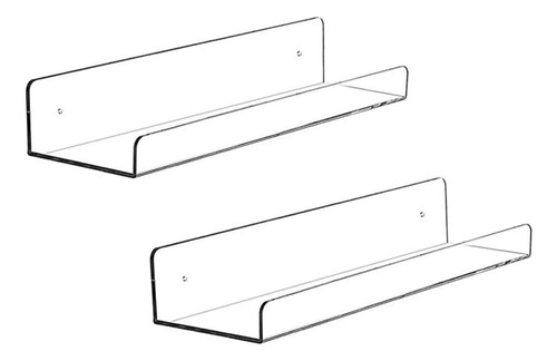 Dos Repisas Flotantes Acrílico 3mm 38x10 Cm