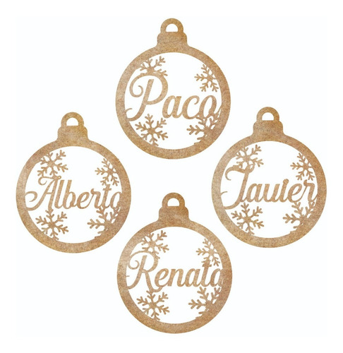 Kit 3 Esferas Navideñas Personalizadas Con Nombres 10cm