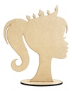 Centro De Mesa Cabeza Barbie Princesa Moño Mdf - Pack 15