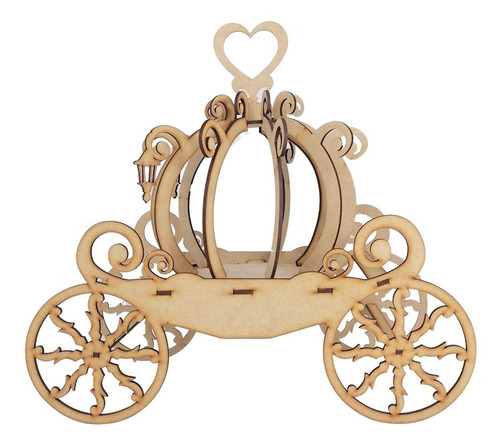 Carreta Carruaje Centro Mesa Boda Xvaños Cenicienta Mdf 10pz