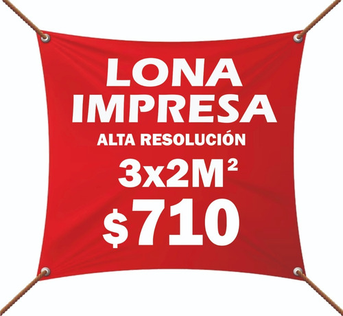 Lona Impresa 3x2m Personalizada Publicidad Eventos Anuncio