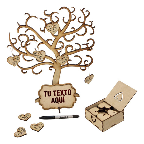 Árbol De Firmas Para Xv Años, Boda, Con 100 Corazon