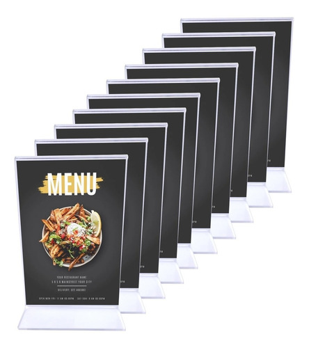 Porta Menu Acrílico Doble Vista Restaurantes Pack 250 Ud. M2