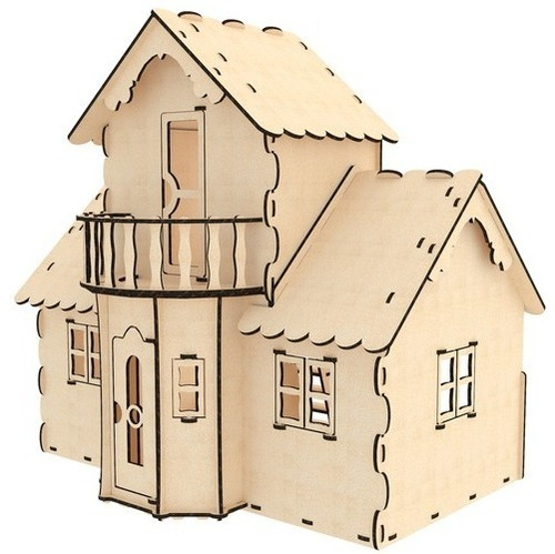 Casa  Clasica Para Muñecas 29cm Mdf 6mm