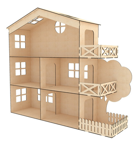 Casa Mansion Para Muñecas Pequeñas Mdf