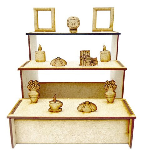Altar Decorativo Ofrenda Día De Muertos Halloween Mdf Mini