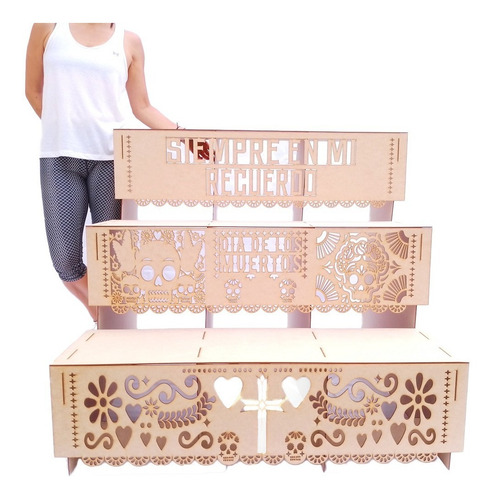 Altar Grande Decorativo Dia De Muertos Ofrenda Mdf Sencillo