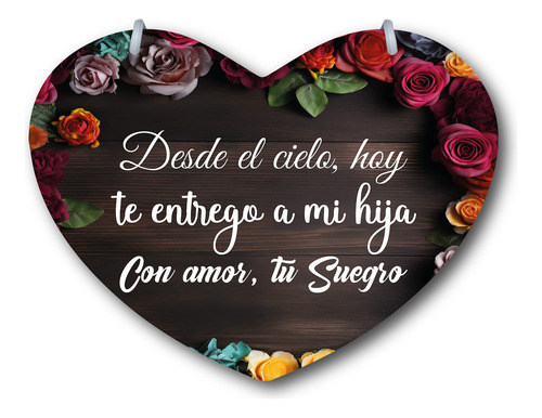 Letrero Pajes Boda Diseño Corazón 40x30cm Decoración B1