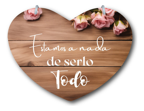 Letrero Pajes Boda Diseño Corazón 40x30cm Decoración J3