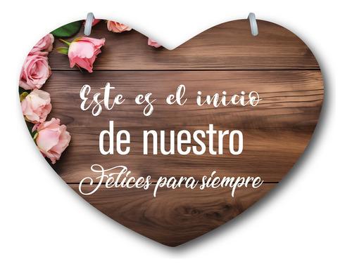Letrero Pajes Boda Diseño Corazón 40x30cm Decoración I5