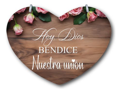 Letrero Pajes Boda Diseño Corazón 40x30cm Decoración H6