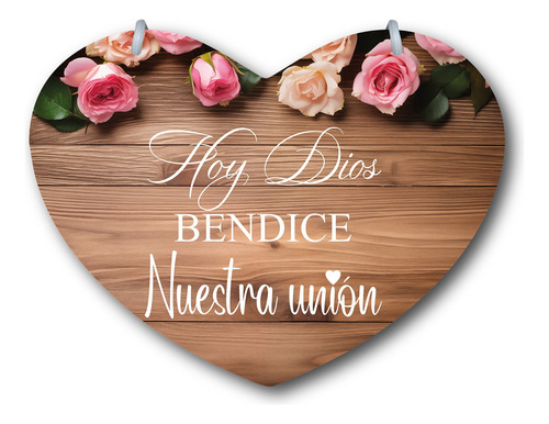 Letrero Pajes Boda Diseño Corazón 40x30cm Decoración K6