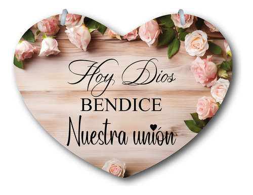 Letrero Pajes Boda Diseño Corazón 40x30cm Decoración A6