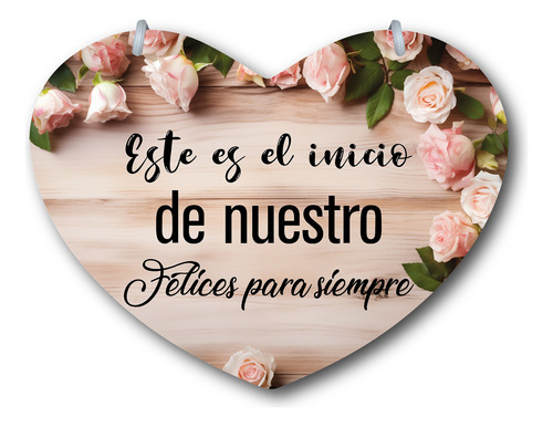 Letrero Pajes Boda Diseño Corazón 40x30cm Decoración A5
