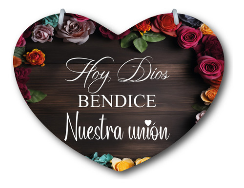 Letrero Pajes Boda Diseño Corazón 40x30cm Decoración B6