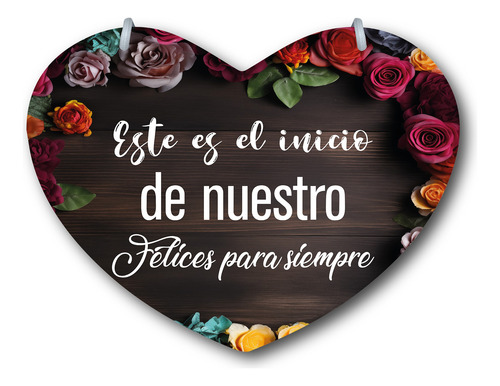 Letrero Pajes Boda Diseño Corazón 40x30cm Decoración B5