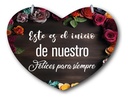 Letrero Pajes Boda Diseño Corazón 40x30cm Decoración B5