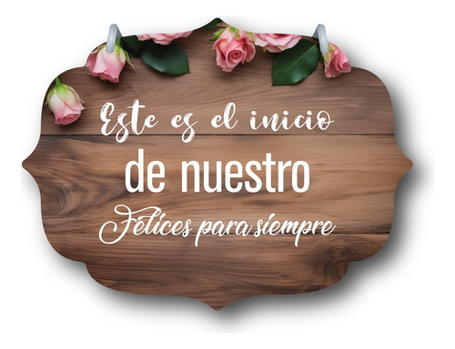 Letrero Pajes Boda Diseño 40x30cm Decoración H5