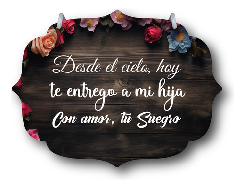 Letrero Pajes Boda Diseño 40x30cm Decoración G1