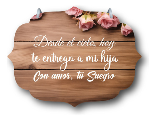 Letrero Pajes Boda Diseño 40x30cm Decoración J1