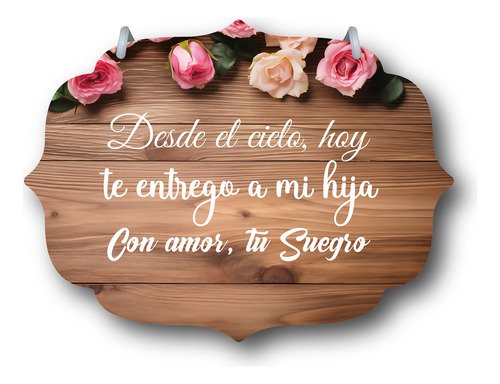 Letrero Pajes Boda Diseño 40x30cm Decoración K1