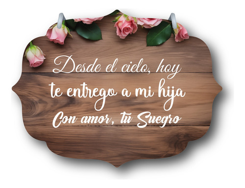 Letrero Pajes Boda Diseño 40x30cm Decoración H1