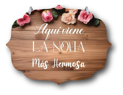 Letrero Pajes Boda Diseño 40x30cm Decoración K7