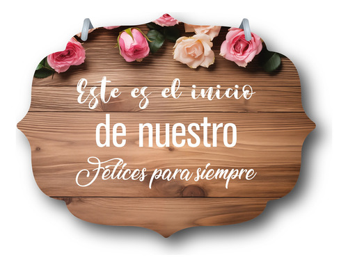 Letrero Pajes Boda Diseño 40x30cm Decoración K5