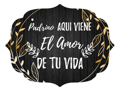 Letrero Cuadro Paje Boda Decoración 40x30cm P10 M1-15