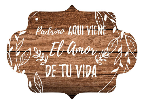 Letrero Cuadro Paje Boda Decoración 40x30cm P09 M3-15