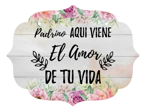 Letrero Cuadro Paje Boda Decoración 40x30cm  P12 M3-15