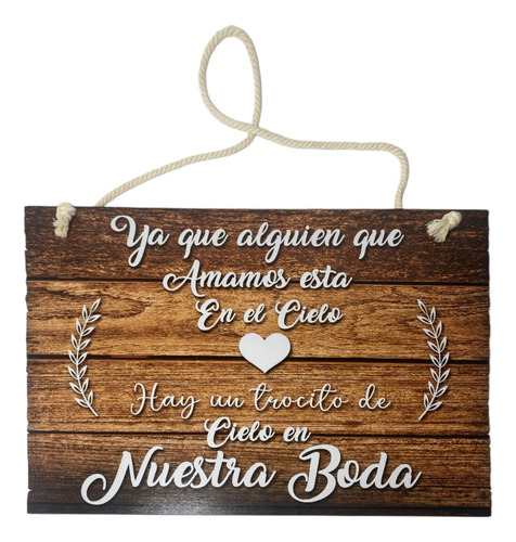 Letrero Cuadro Paje Boda Decoración 40x30cm  P02 C20