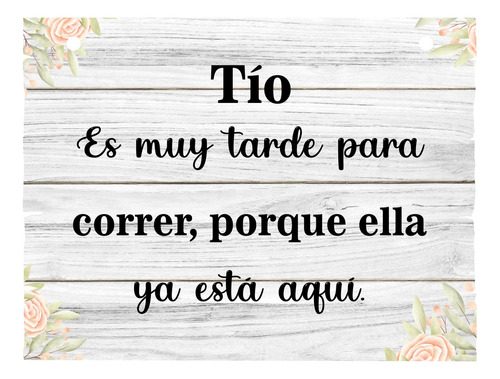 Letrero Cuadro Paje Boda Decoración 40x30cm  P06 B1-2