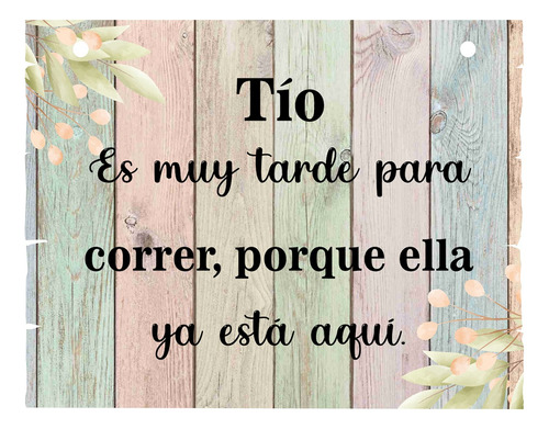 Letrero Cuadro Paje Boda Decoración 40x30cm  P03 C2